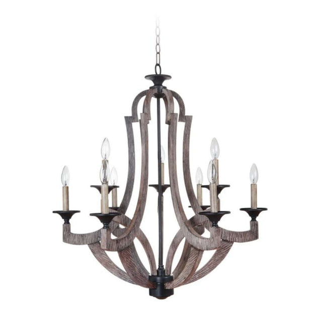 Chandelier - Craftmade Winton 9 Light Chandelier Weathered Pine 35129-WP