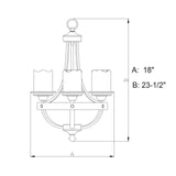 Chandelier - Halifax 3L Mini Chandelier Black Walnut H0136