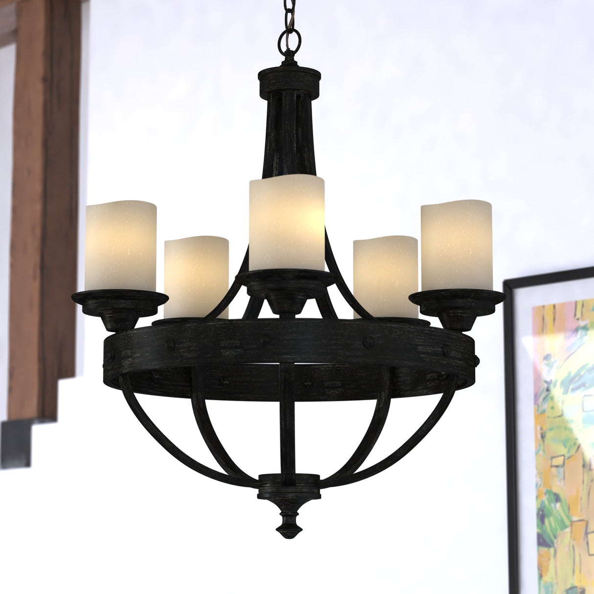 Chandelier - Halifax 5L Chandelier Black Walnut H0135