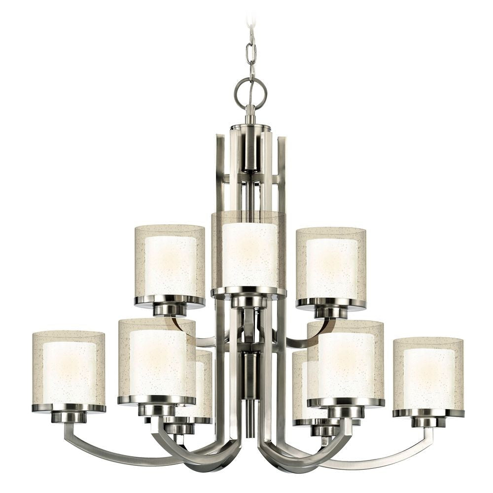 Chandelier - Horizon Nine Light Two-Tier Chandelier Satin Nickel 2952-09