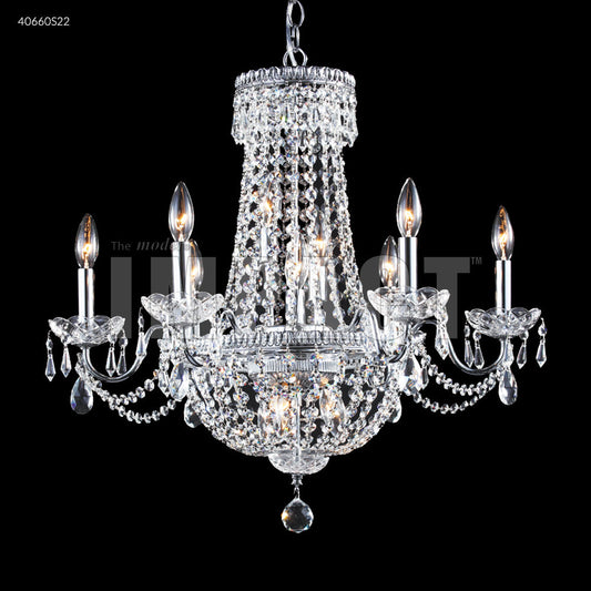 Chandelier - Imperial Empire 6 Arm Crystal Chandelier Silver 40660S22