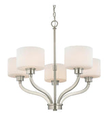 Chandelier - Kalina Five Light Chandelier Satin Nickel &  Warm Bronze 1260