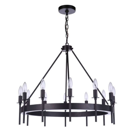 Chandelier - Larrson 12 Light Chandelier Flat Black 54312-FB