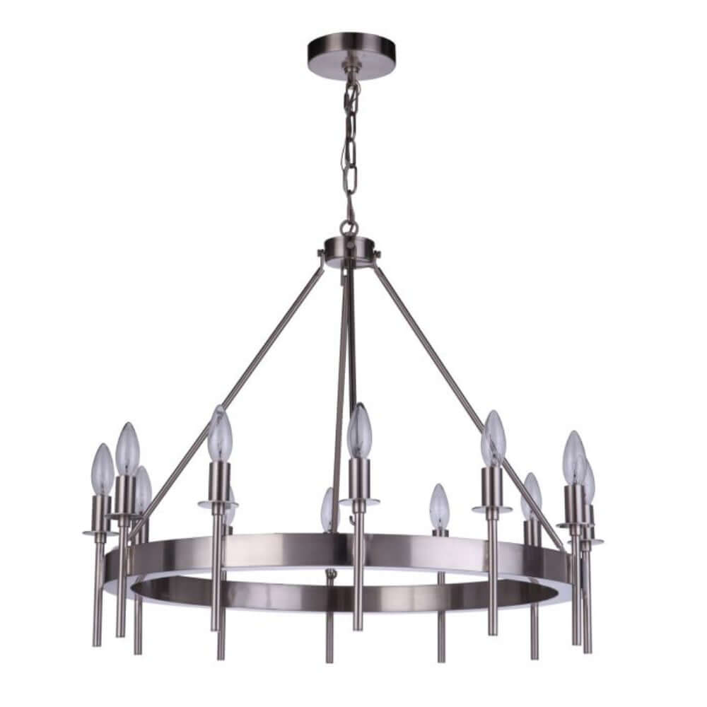 Chandelier - Larrson 12 Light Chandelier Nickel 54312-BNK