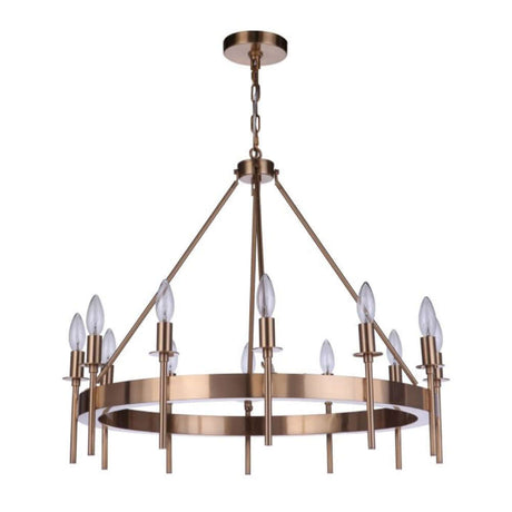 Chandelier - Larrson 12 Light Chandelier Satin Brass 54312-SB