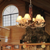 Chandelier - Lodge 6L Antler Chandelier Noachian Stone CH33006NS