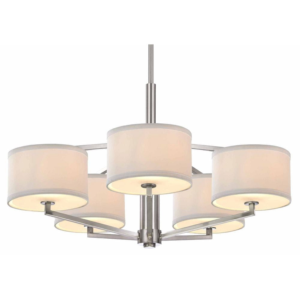 Chandelier - Monaco Five Light Chandelier Satin Nickel 1880-09