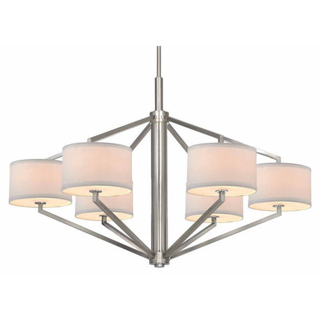 Chandelier - Monaco Six Light Chandelier Satin Nickel 1882-09