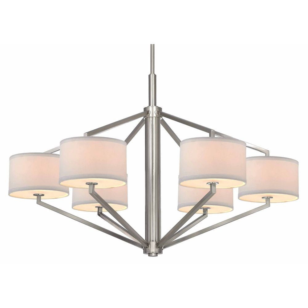 Chandelier - Monaco Six Light Chandelier Satin Nickel 1882-09