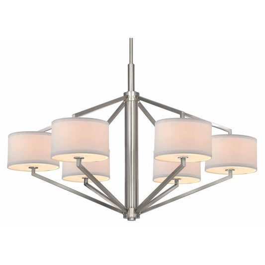 Chandelier - Monaco Six Light Chandelier Satin Nickel 1882-09