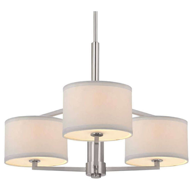 Chandelier - Monaco Three Light Chandelier Satin Nickel 1887-09