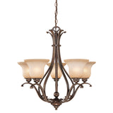 Chandelier - Monrovia 5L Chandelier Royal Bronze & Brushed Nickel