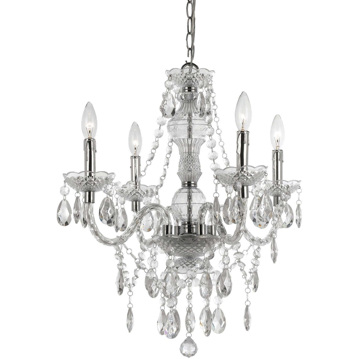 Chandelier - Naples Four-Light Mini Crystal Chandelier Chrome / Clear 8350-4H