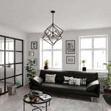 Chandelier - Rad 23.5-in. 4 Light Pendant Black And Satin Nickel P0373