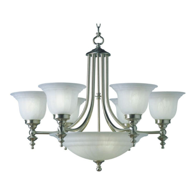 Chandelier - Richland Nine Light Bowl Chandelier Satin Nickel 665-09