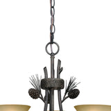 Chandelier - Sierra 3L Mini Chandelier Black Walnut H0172