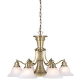 Chandelier - Standford 7L Chandelier Brushed Nickel & Antique Brass