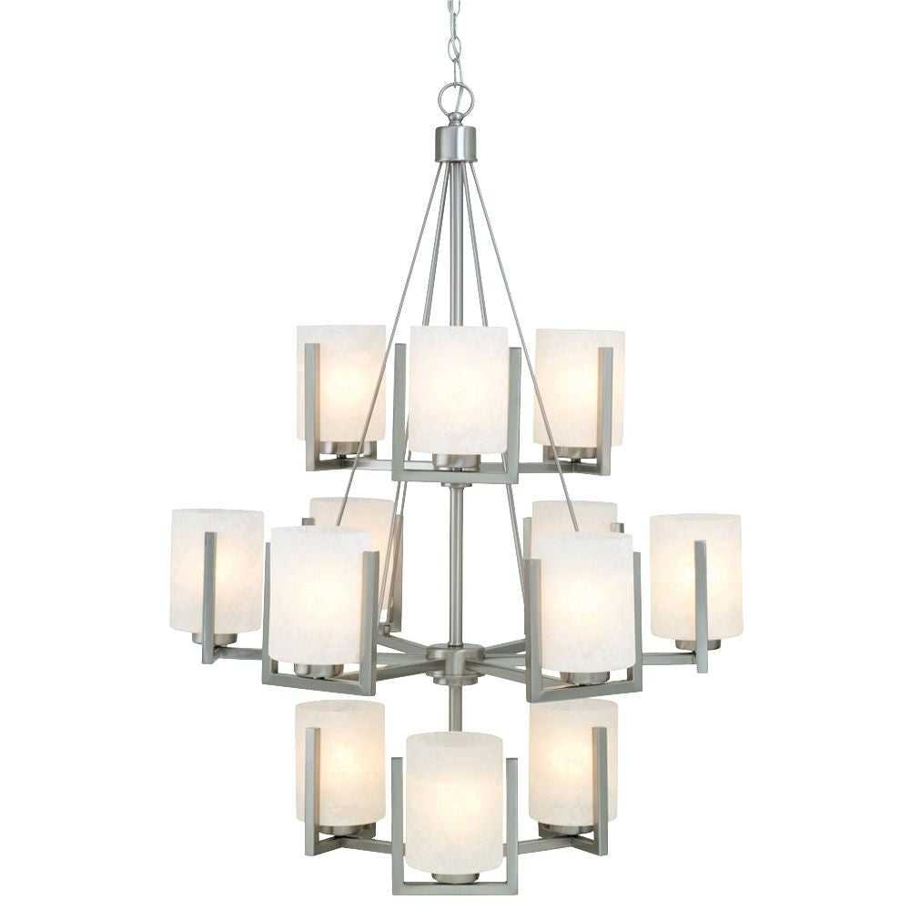 Chandelier - Upton Twelve Light Three-Tier Chandlier Satin Nickel 2243-09