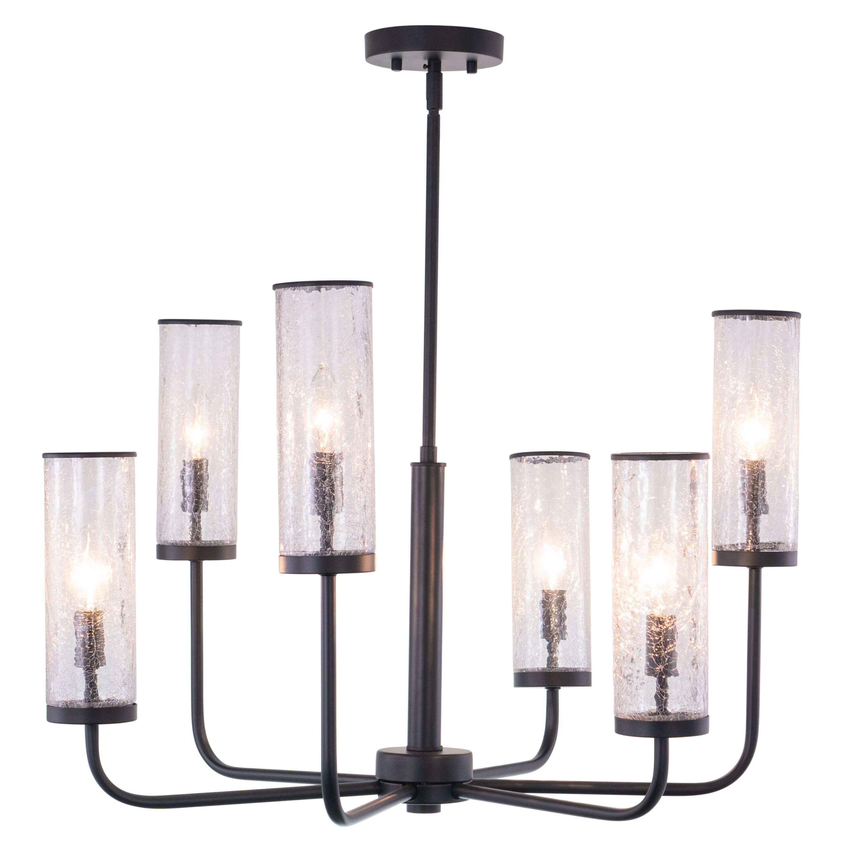 Vaxcel Glencoe 28-in. 6 Light Chandelier Matte Black H0266