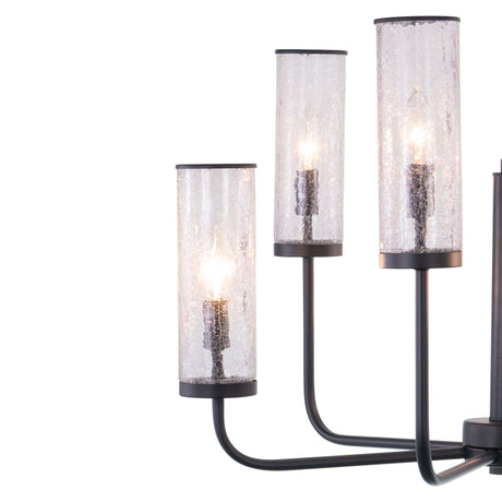 Chandelier - Vaxcel Glencoe 28-in. 6 Light Chandelier Matte Black H0266