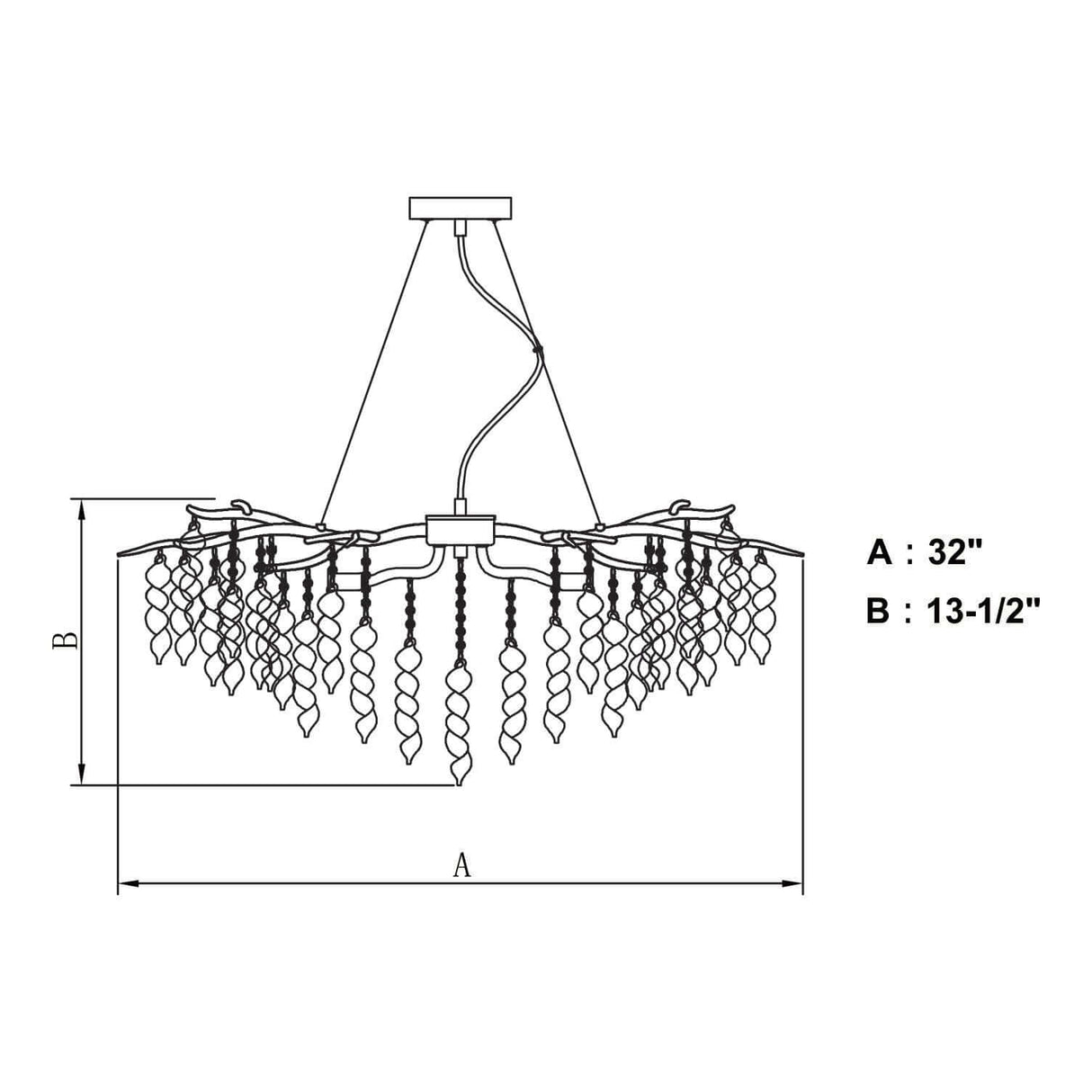 Chandelier - Vaxcel Rainier 5 Light Chandelier Silver Mist H0230