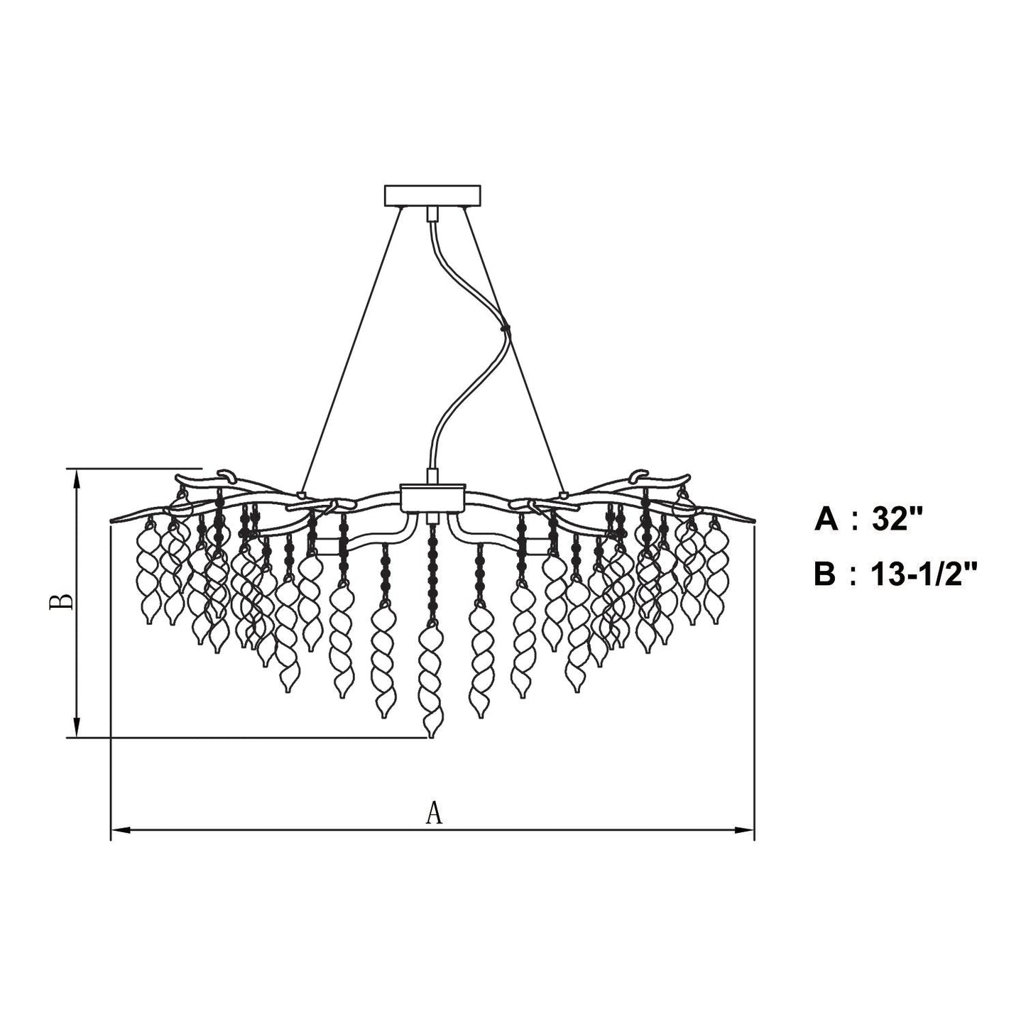 Chandelier - Vaxcel Rainier 5 Light Chandelier Silver Mist H0230