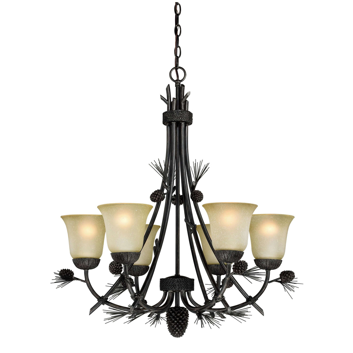 Chandelier - Vaxcel Sierra 6L Chandelier Black Walnut H0170