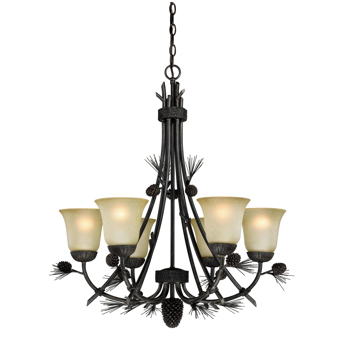 Chandelier - Vaxcel Sierra 6L Chandelier Black Walnut H0170