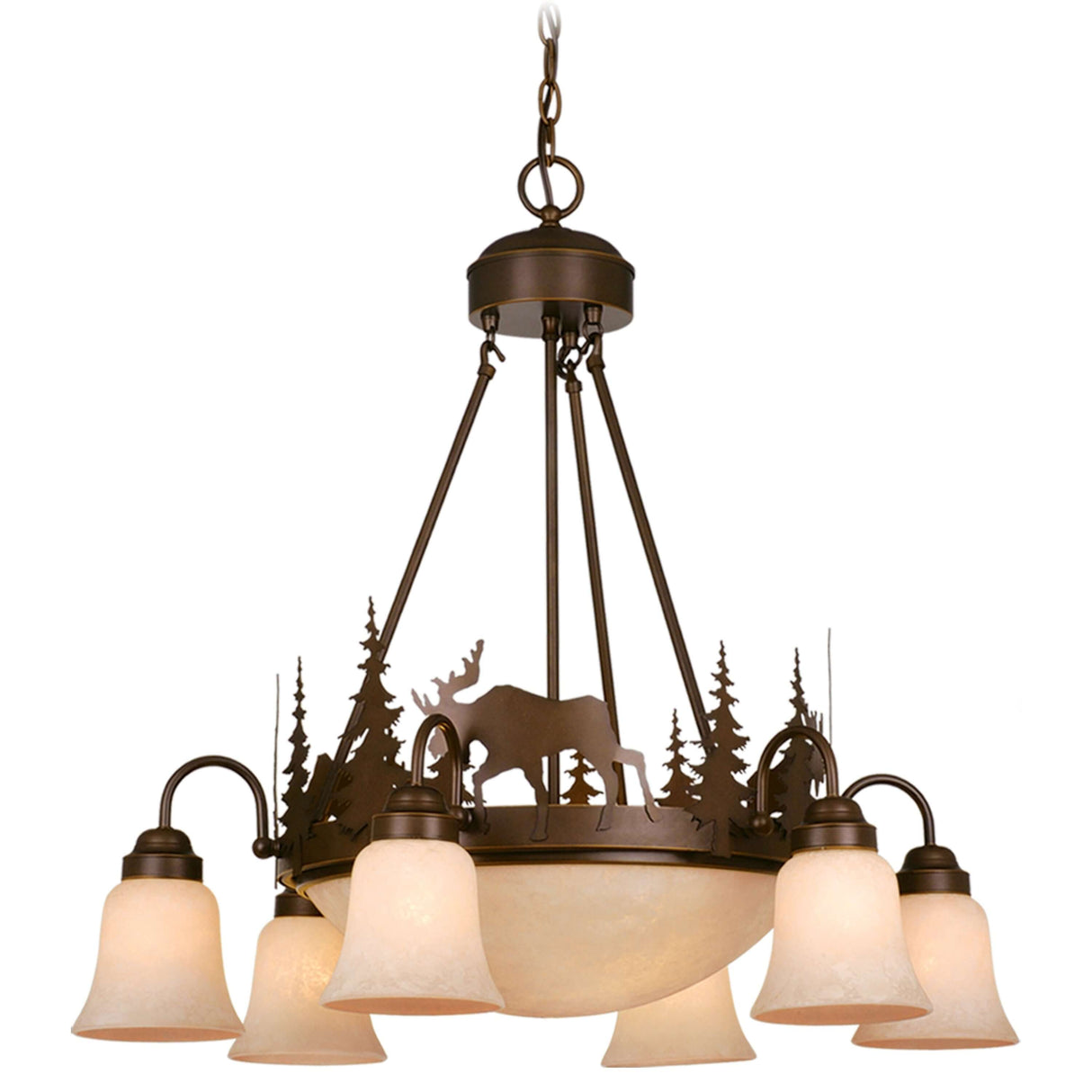 Chandelier - Vaxcel Yellowstone 9L Moose Chandelier Burnished Bronze CH55606BBZ