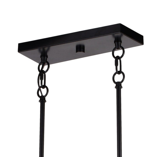 Chandelier - Wade 36-in. 5 Light Linear Chandelier Matte Black And Sycamore H0268