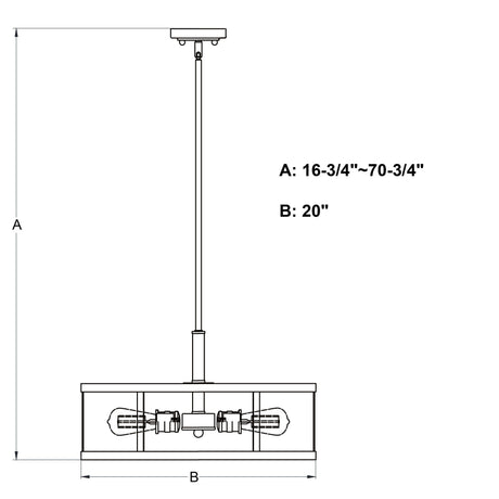 Pendant - Akron 20-in. 5 Light Pendant Oil Rubbed Bronze P0376