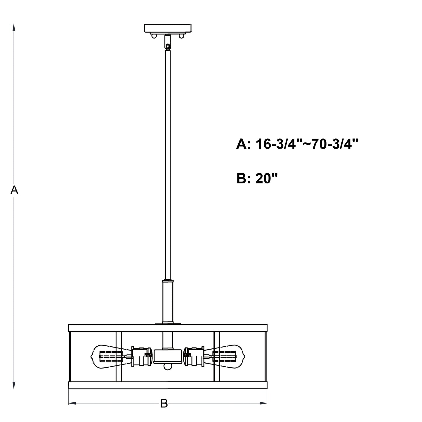 Pendant - Akron 20-in. 5 Light Pendant Oil Rubbed Bronze P0376