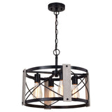 Pendant - Burien 18-in. 4 Light Pendant Black And Washed Ash P0365