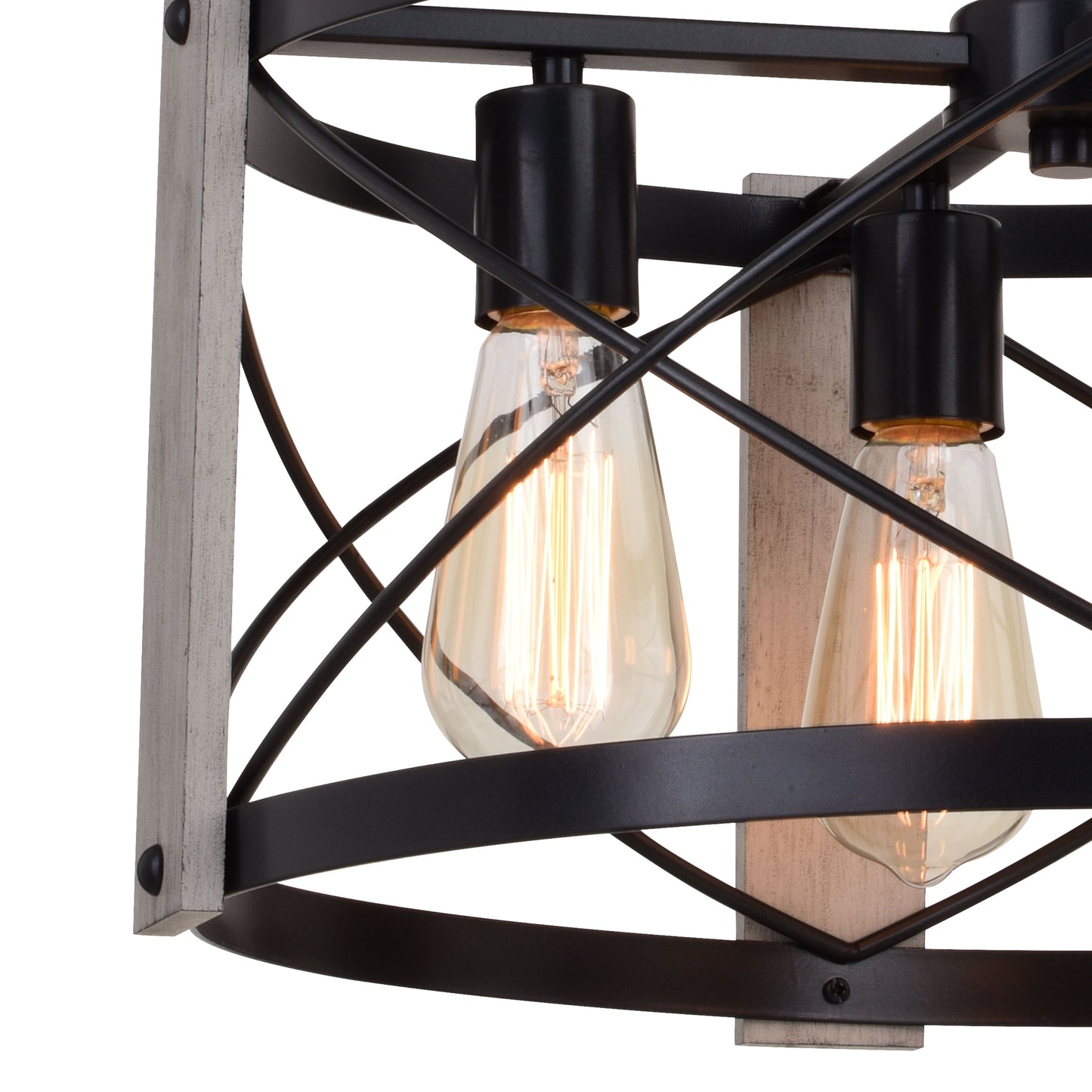 Pendant - Burien 18-in. 4 Light Pendant Black And Washed Ash P0365