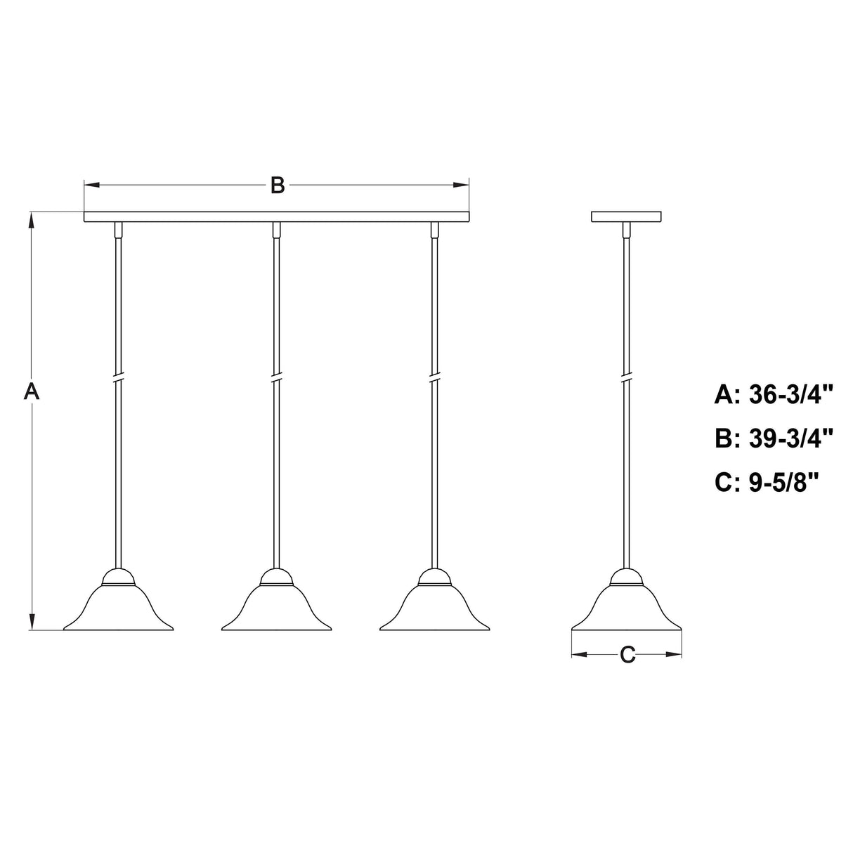 Pendant - Da Vinci 3L Linear Mini Pendant Oil Burnished Bronze PD5027OBB