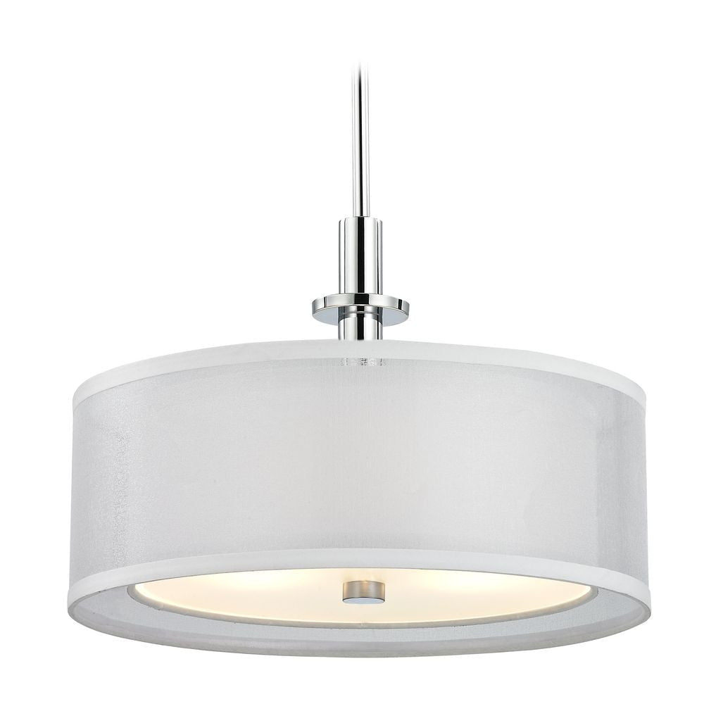 Pendant - Double Organza Three Light Pendant Satin Nickel & Chrome 1274