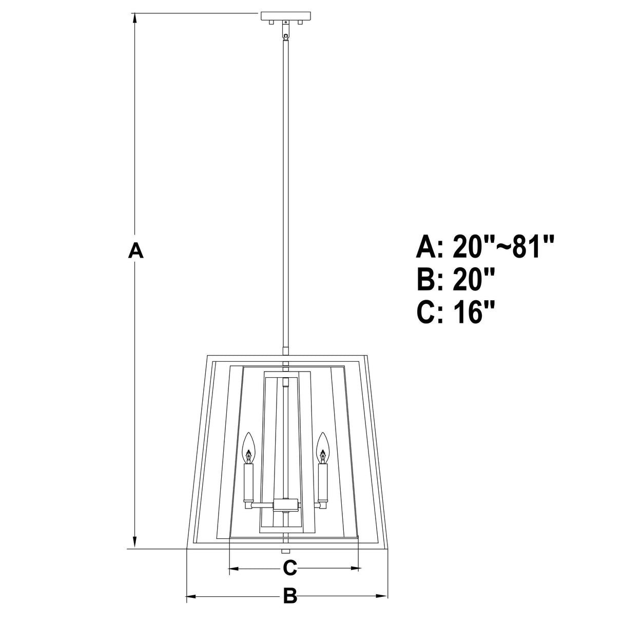 Pendant - Dunning 20-in. 4 Light Pendant Natural Brass And Burnished Chestnut P0347