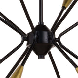 Pendant - Ellis 25.25-in. 12 Light Pendant Matte Black And Satin Brass P0375