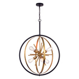 Pendant - Estelle 26.75 In. 6 Light Orb Pendant Polished Nickel, Natural Brass And Matte Black