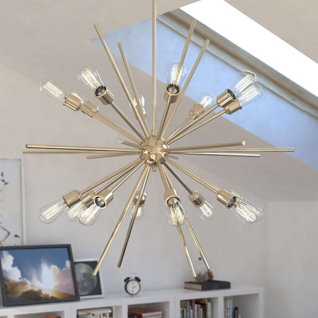 Pendant - Estelle 36 In. 16 Light Pendant Natural Brass P0344