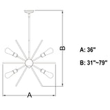 Pendant - Estelle 36 In. 16 Light Pendant Natural Brass P0344