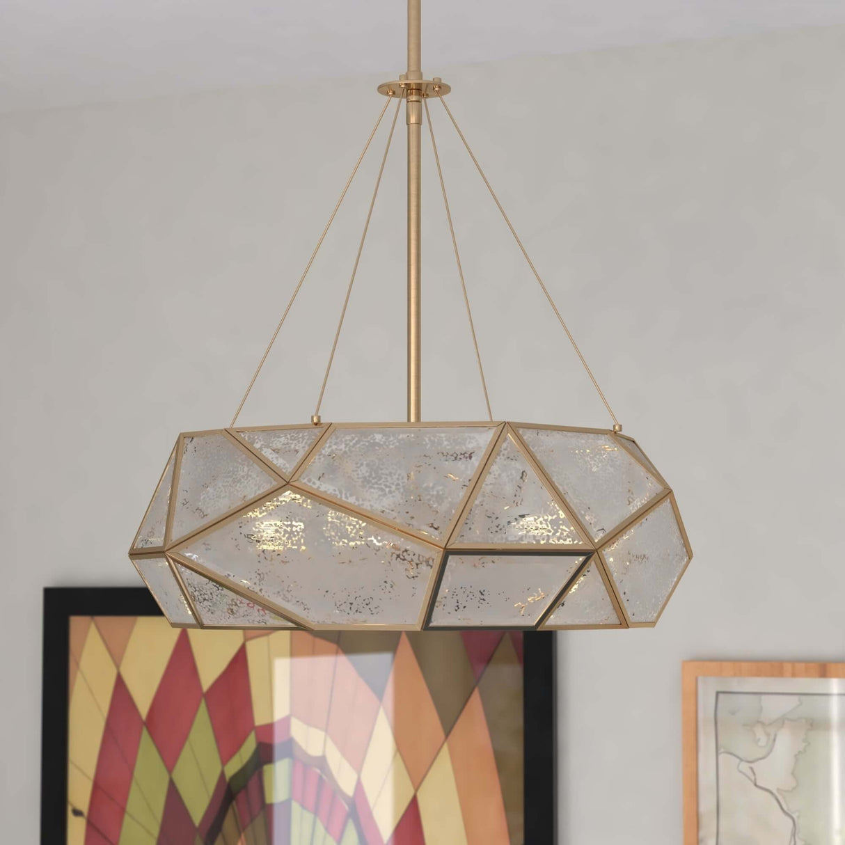 Pendant - Euclid 20 In. W 3 Light Pendant Aged Brass P0317