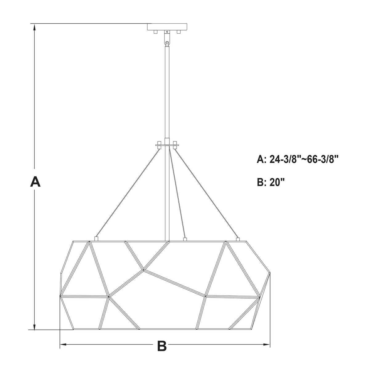 Pendant - Euclid 20 In. W 3 Light Pendant Aged Brass P0317