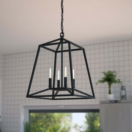 Pendant - Hayes 16 In. W 4 Light Pendant Black P0310