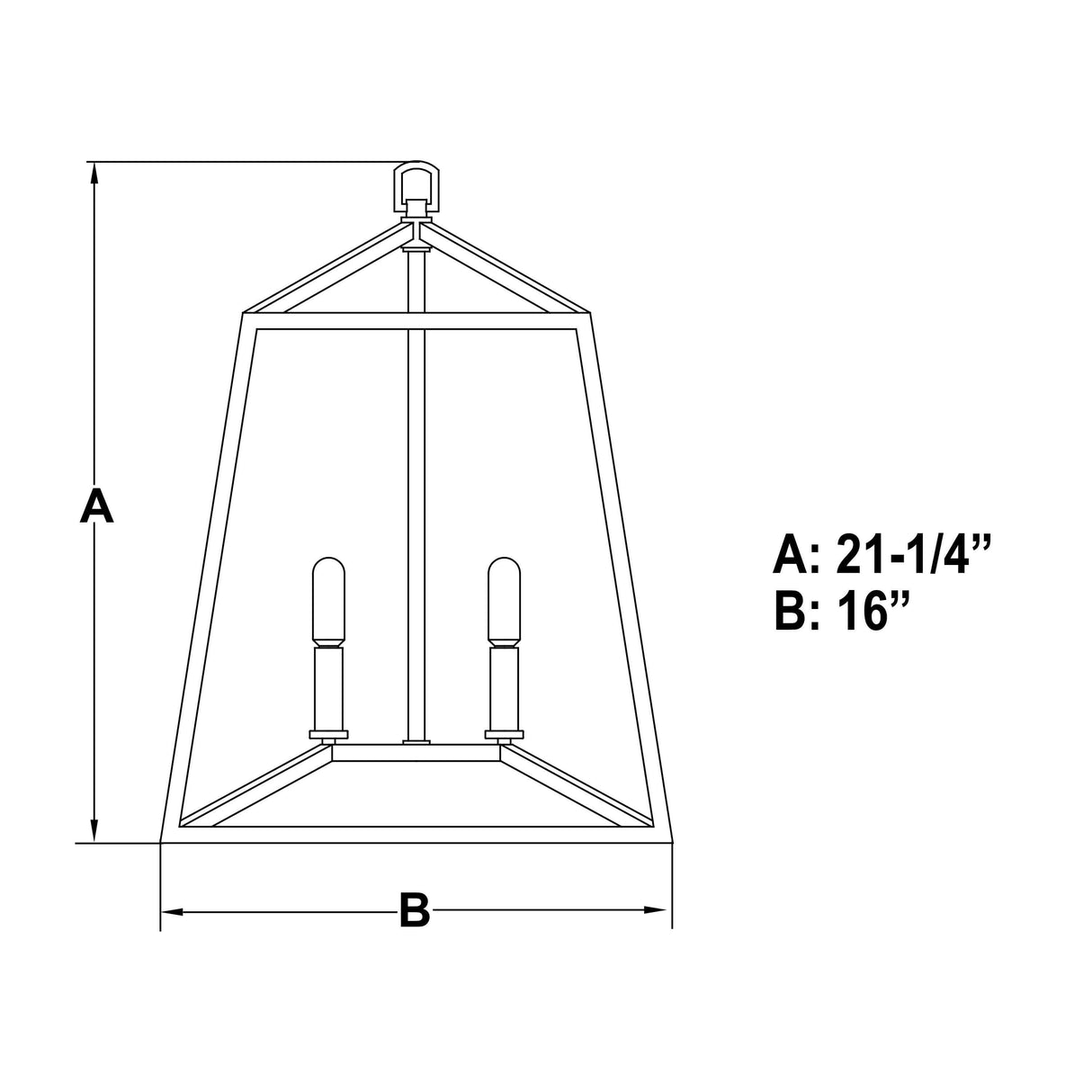 Pendant - Hayes 16 In. W 4 Light Pendant Black P0310