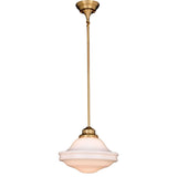 Pendant - Huntley 12-in Pendant White Glass Natural Brass P0374