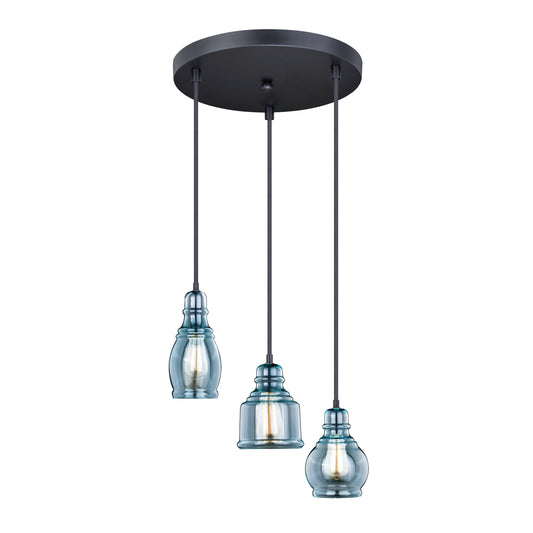 Pendant - Millie 3L Assorted Mini Pendant Oil Rubbed Bronze And Satin Nickel