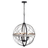 Pendant - Montclare 21.25-in. 5 Light Orb Pendant Textured Black And White Ash P0355