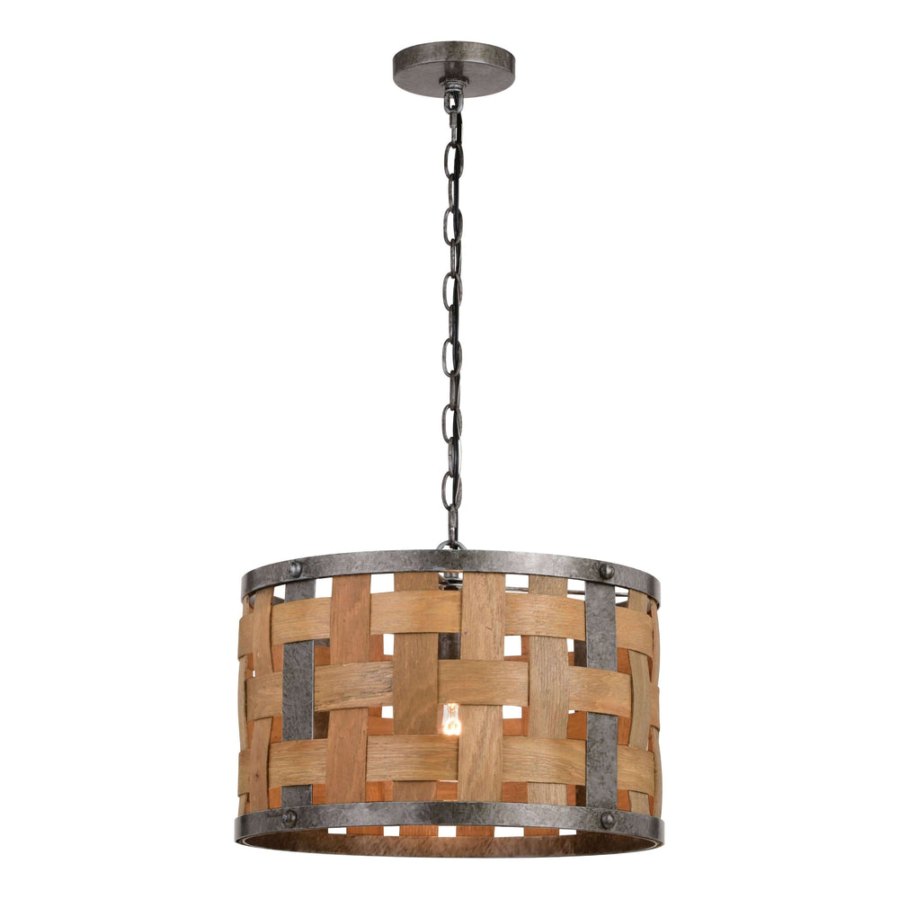 Pendant - Norwood 15.75-in. 1 Light Pendant Vintage Steel And Distressed Wood P0363