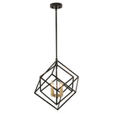 Pendant - Rad 17.5-in. 4 Light Pendant Black And Natural Brass P0372